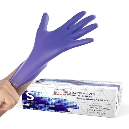 Dre Health Disposable Gloves, 3 mil Palm, Nitrile, S, 100 PK DRECSGB01-S-SYN-NITRILE-100PK